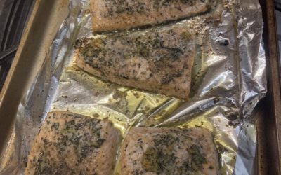 Herb Baked Salmon With Garlic, Rosemary And Thyme