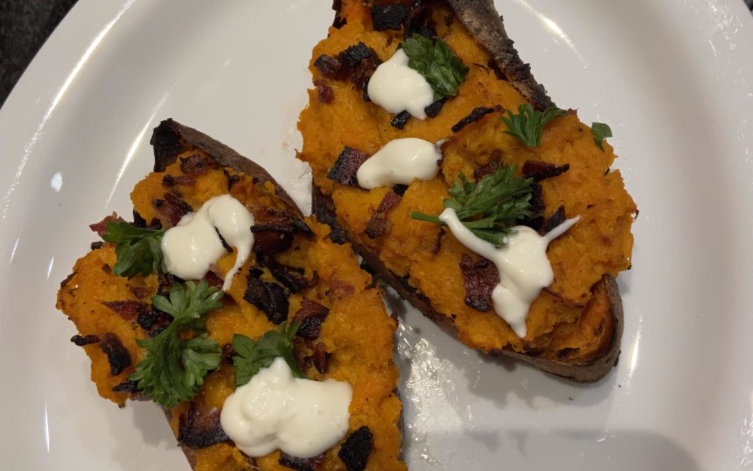 Buffalo Loaded Sweet Potato Skins